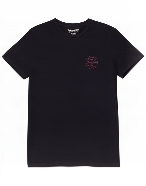 Jack & Jones Herre Originals T-shirt Top Medium Navy Blue Cotton