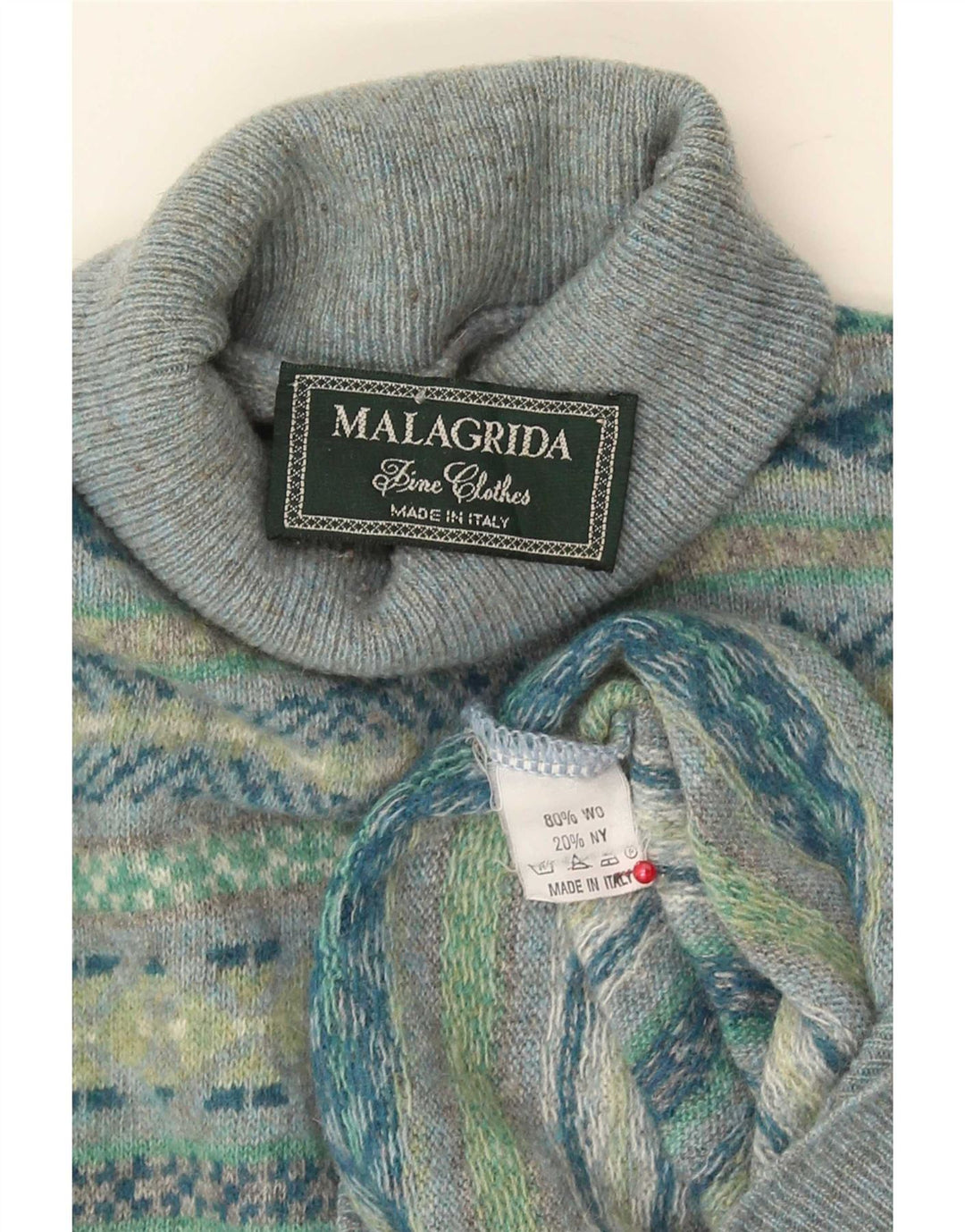 Malagrida Herre rullehals sweater Medium Flerfarvet Fair Isle Wool