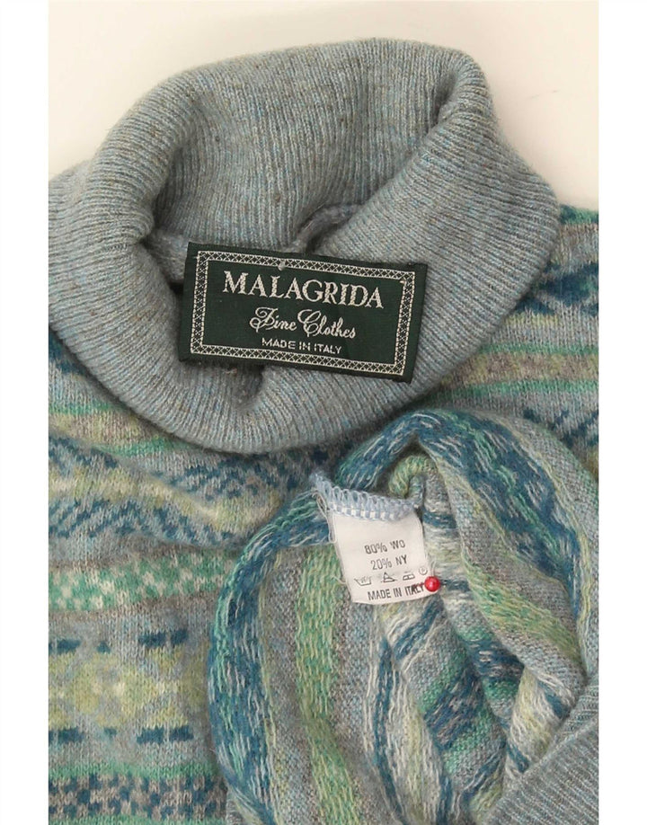 Malagrida Herre rullehals sweater Medium Flerfarvet Fair Isle Wool