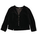 Vintage Dame Velvet 6 Button Blazer Jacket UK 14 Medium Black Bomuld