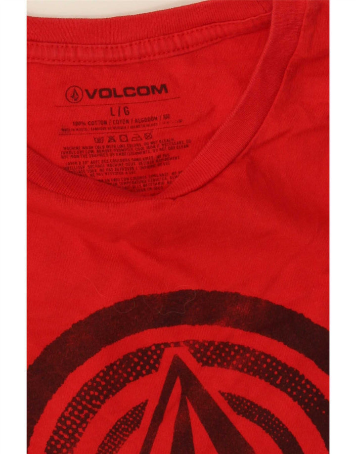 Volcom Herre Grafisk T-Shirt Langærmet Stor Rød Bomuld