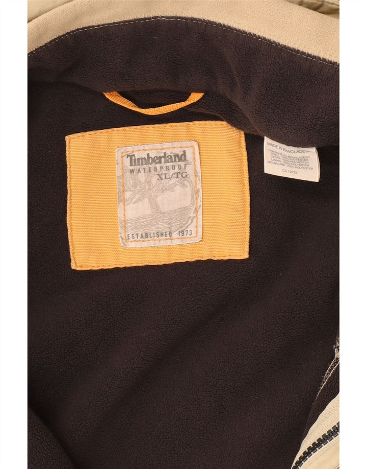 Timberland Herre Hooded Windbreaker Jacket UK 42 XL Beige Polyester