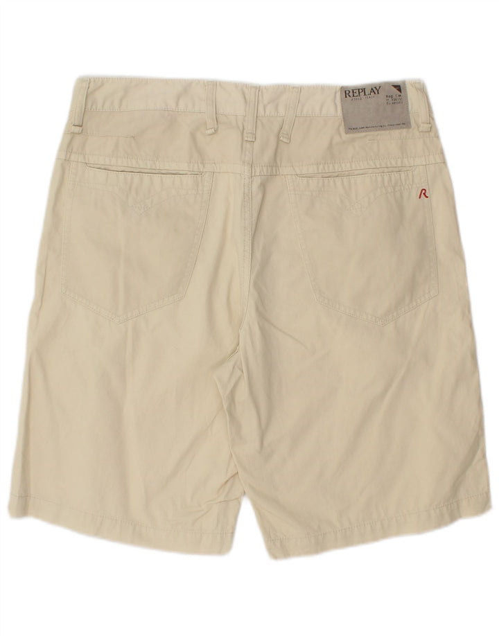 REPLAY Herre Casual Shorts W31 Medium Off White Bomuld