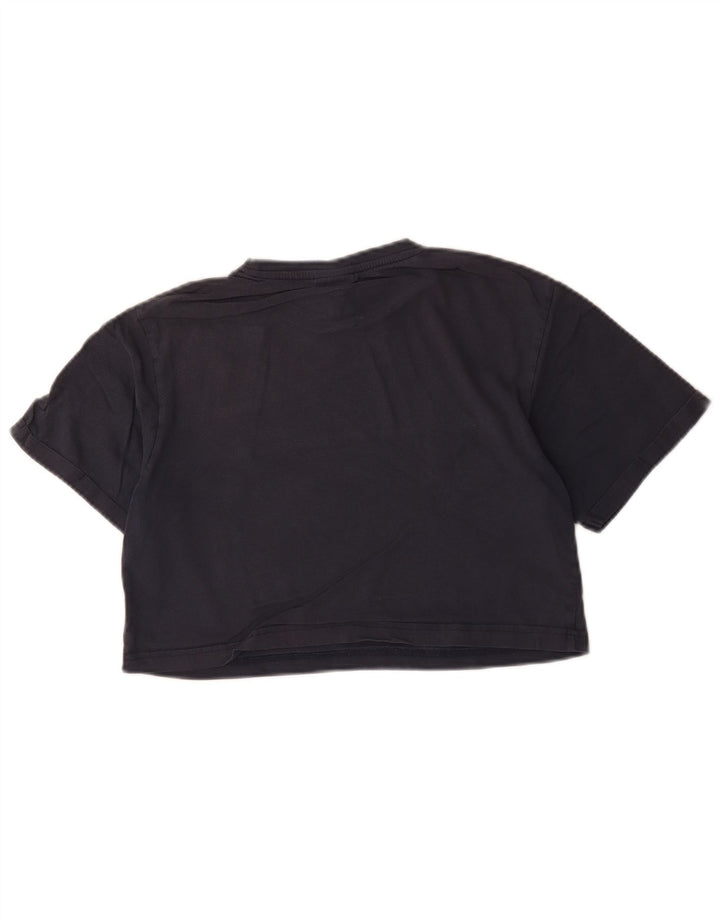Ellesse Womens Crop Graphic T-Shirt Top UK 8 Small Grey