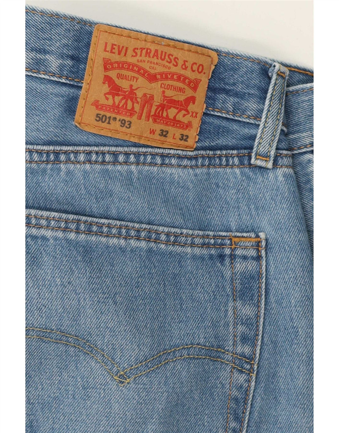 Levi's Herre 501 Straight Jeans W32 L32 Blå Bomuld 90'erne