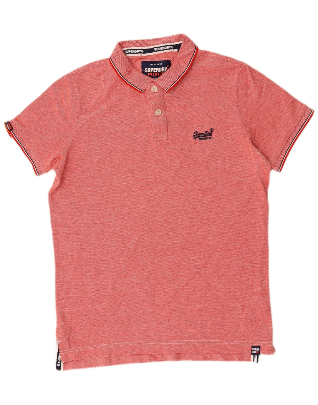 Superdry Polo Shirt til mænd, stor rød flækket bomuld