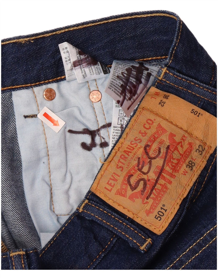 LEVI'S Herre 501 Straight Jeans W38 L27 Blå Bomuld