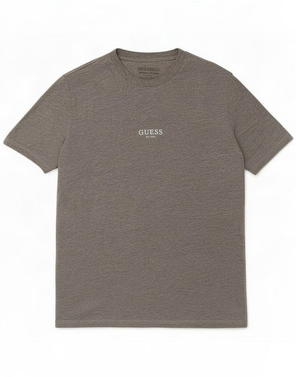 Guess Slim Fit T-shirt top til mænd, stor grå flækket bomuld