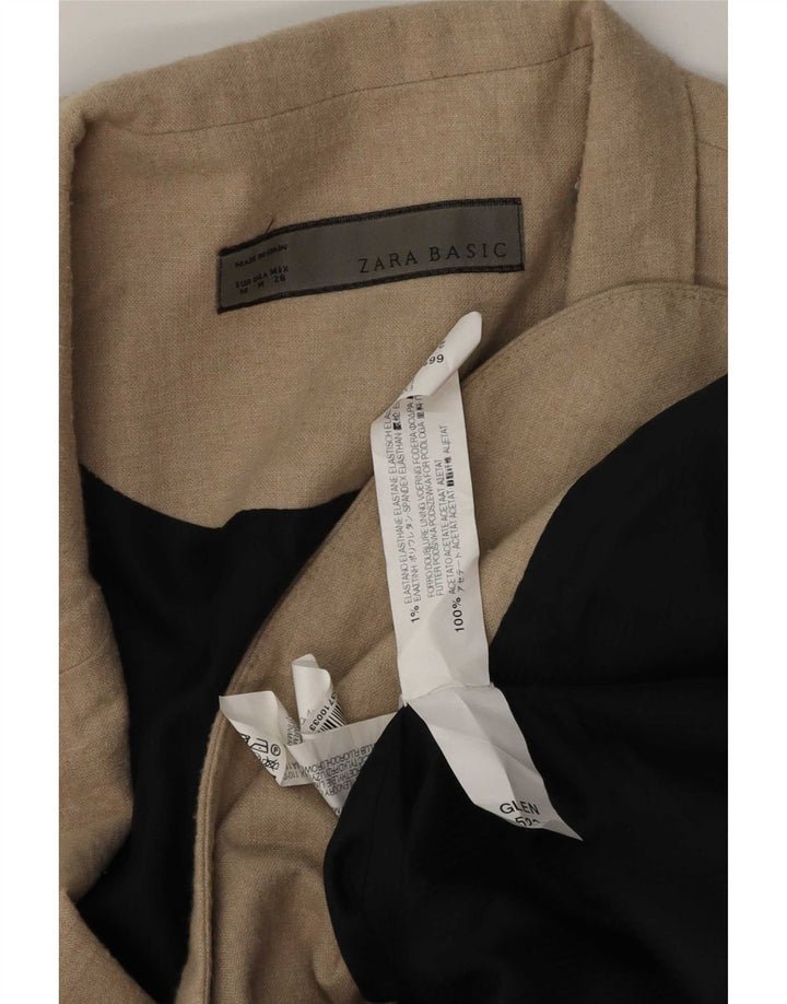 Zara Dame 1 Knap Blazer Jacket UK 12 Medium Beige
