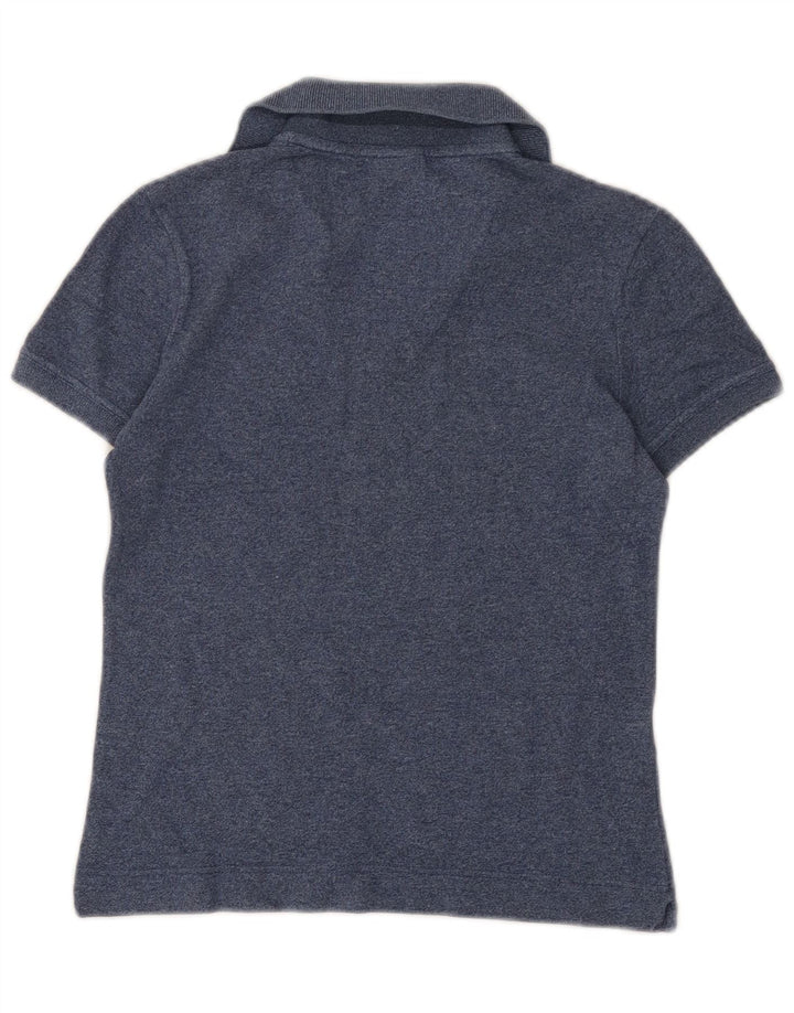 Lacoste Dame Polo Shirt Størrelse 40 Medium Navy Blue Flecked Bomuld