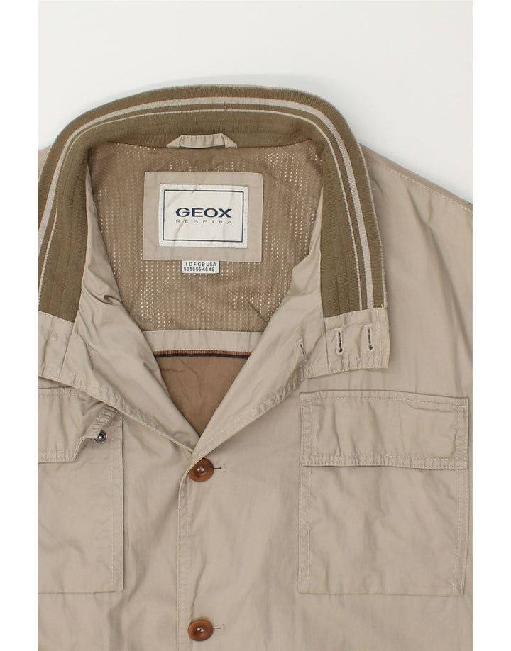 GEOX Mens Utility Jacket UK 46 3XL Beige Cotton Vintage Geox and Second-Hand Geox from Messina Hembry 