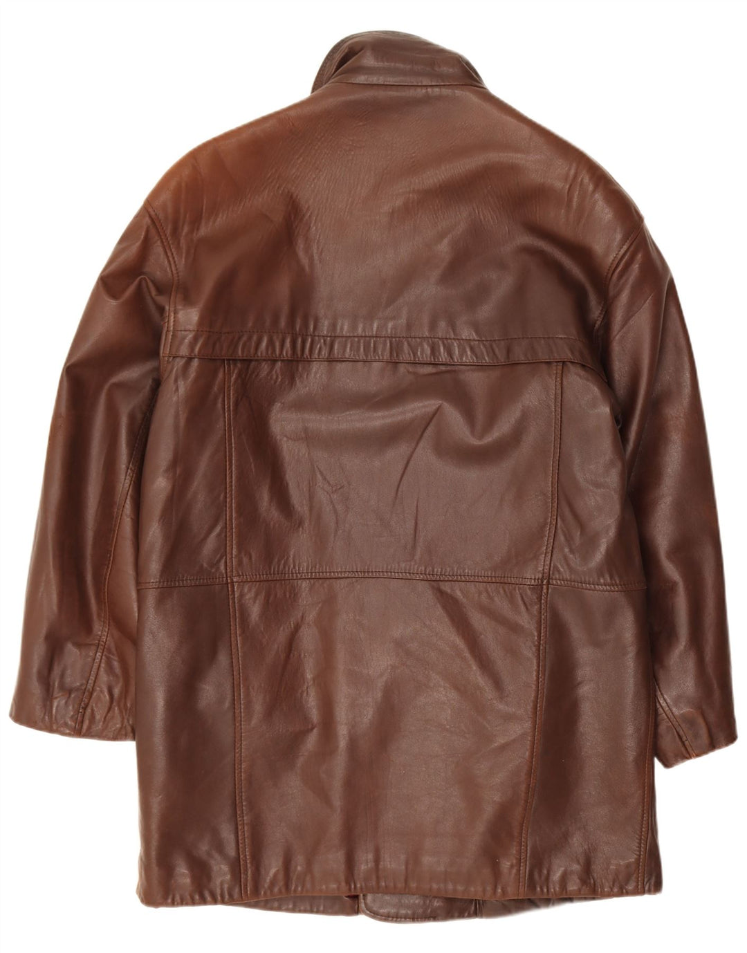 Vintage læderfrakke til kvinder UK 14 Large Brown