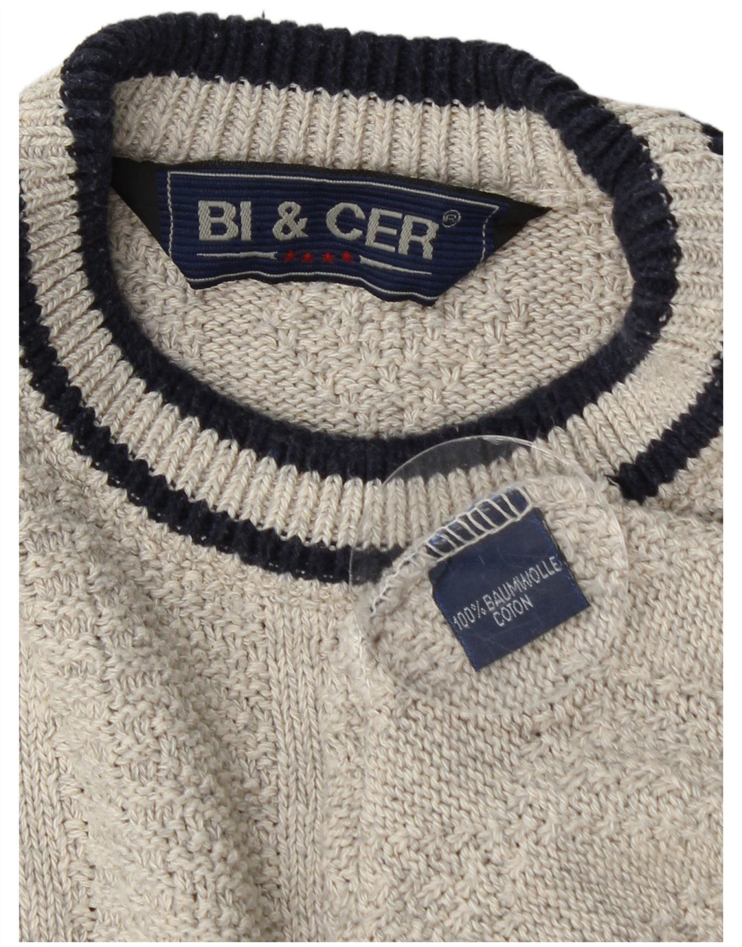 VINTAGE Herre sweater med rund hals XL grå bomuld