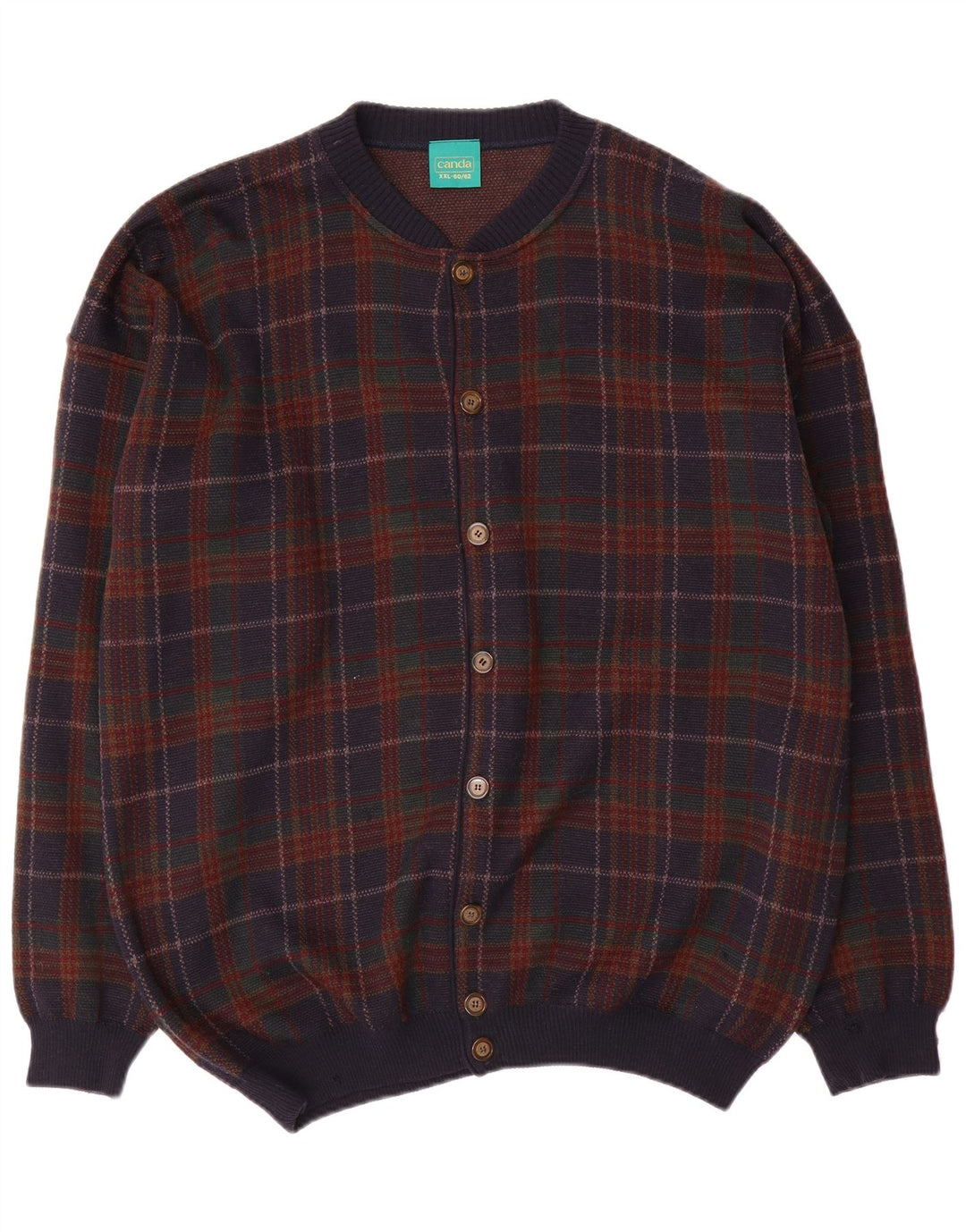 Canda Herre Cardigan Sweater 2XL Flerfarvet ternet akryl