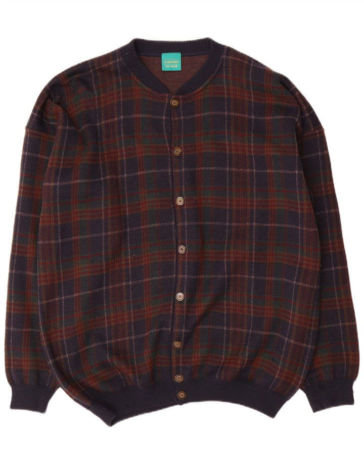 Canda Herre Cardigan Sweater 2XL Flerfarvet ternet akryl