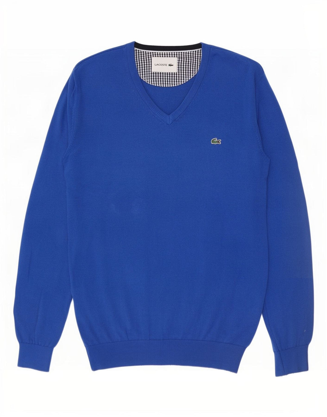 Lacoste Herre V-hals sweater Størrelse 4 Medium Blå Bomuld
