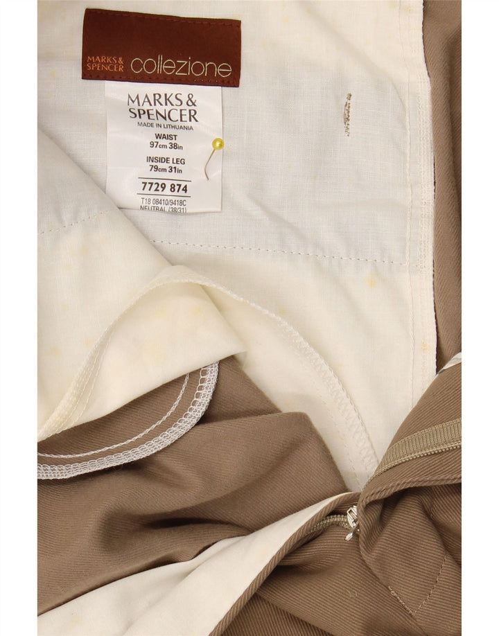 Marks & Spencer lige jakkesæt til herrebukser W38 L31 brun bomuld