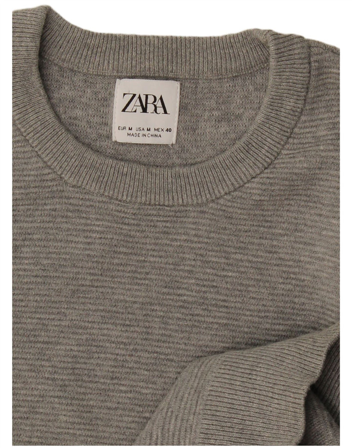 Zara Herre trøje med rund hals, mellemgrå