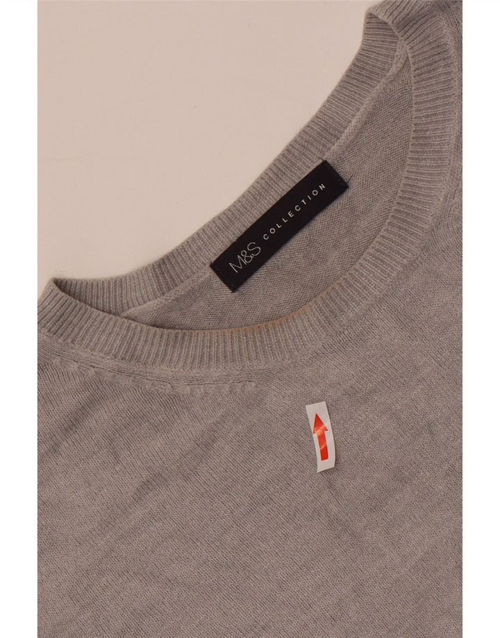 Marks & Spencer Dame sweater med rund hals DK 14 Stor grå akryl