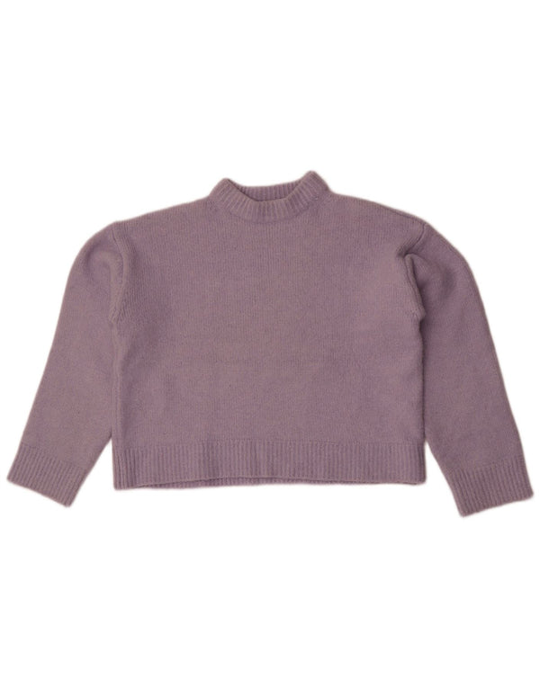 Zara Womens Crop Jumper Sweater UK 14 Medium Lilla Polyester