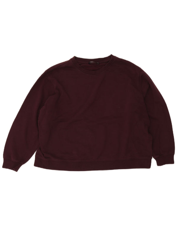 Marks & Spencer Womens Crop Oversized Sweatshirt Jumper UK 18 XL Burgundy