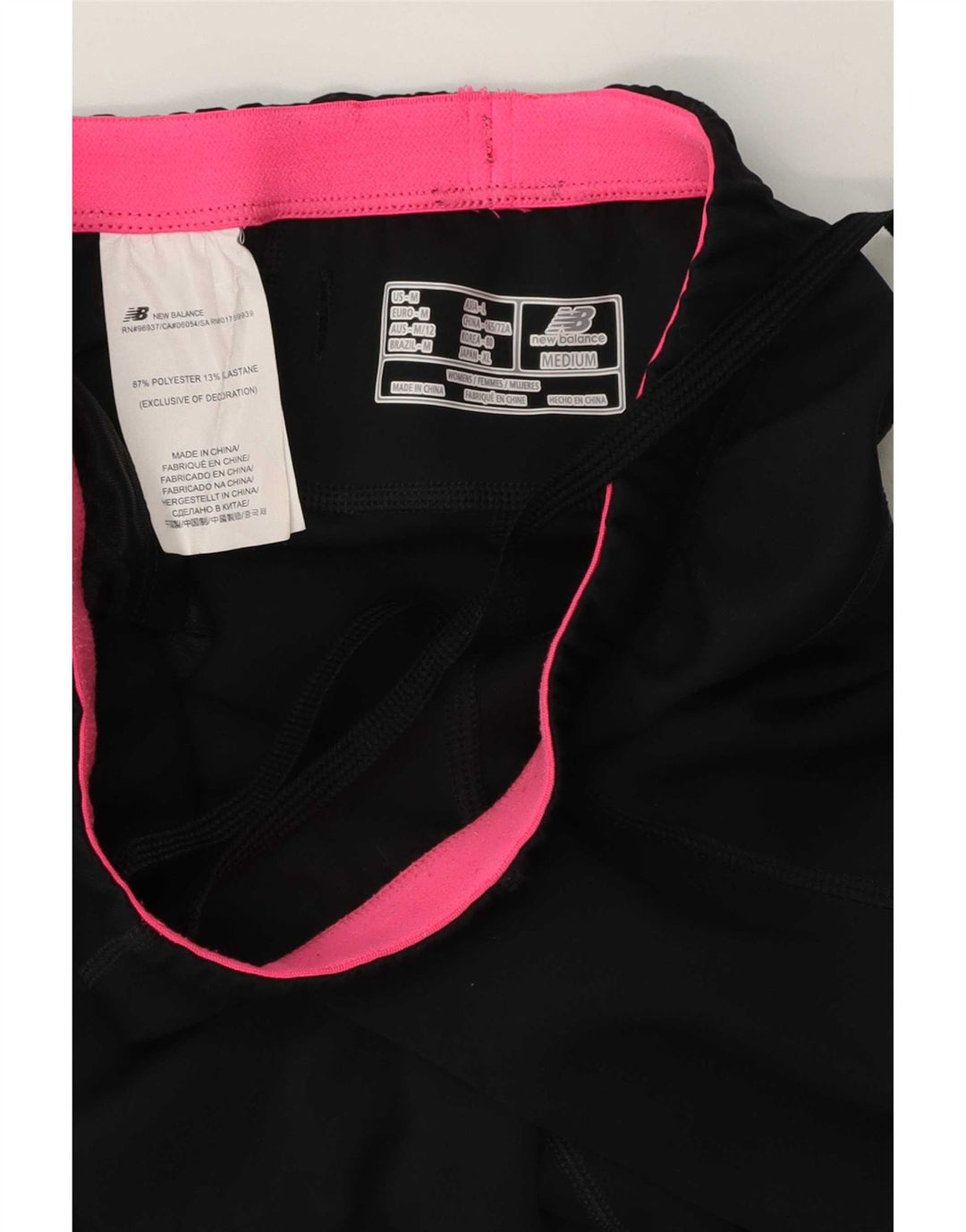 New Balance Dame Capri Træningsdragt Bukser UK 12 Medium Sort Polyester