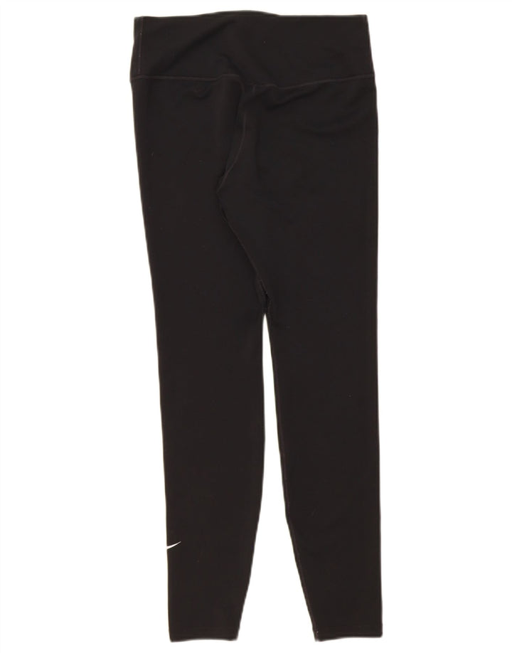 NIKE Womens Dri Fit Leggings UK 12 Medium  Black Polyester