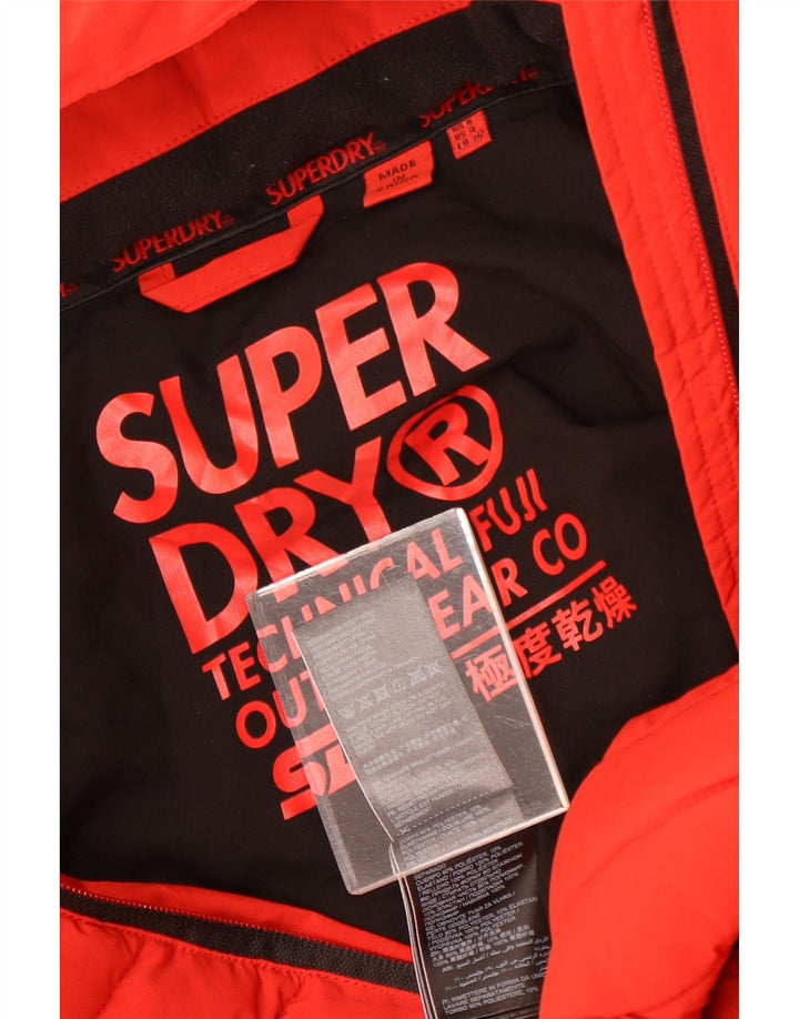 Superdry Polstret hættejakke til kvinder UK 8 Lille rød polyester