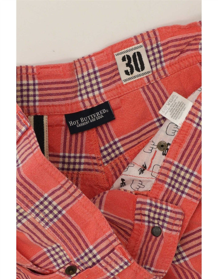 Vintage Herre Casual Shorts W30 Medium Pink Ternet bomuld