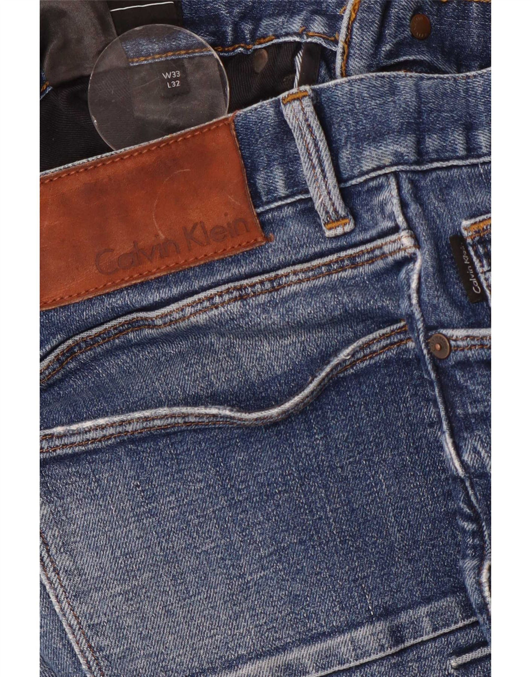 Calvin Klein Herre Slim Jeans W33 L32 Blå Bomuld