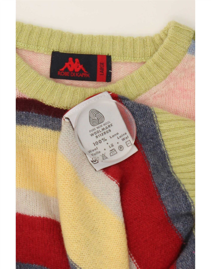 Kappa herre rund hals sweater stor flerfarvet stribet uld