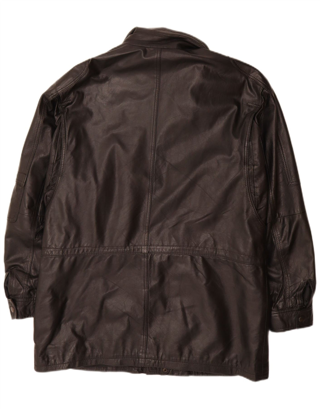 VINTAGE Mens Leather Jacket IT 52 XL Black Leather