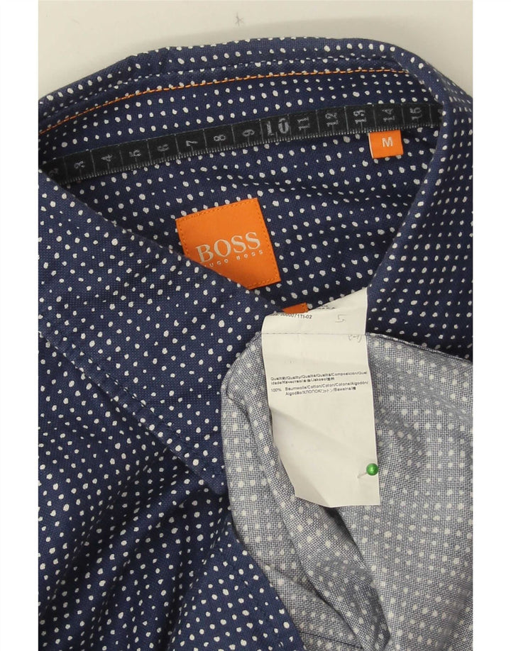 Hugo Boss Herreskjorte Medium Navyblå plettet bomuld