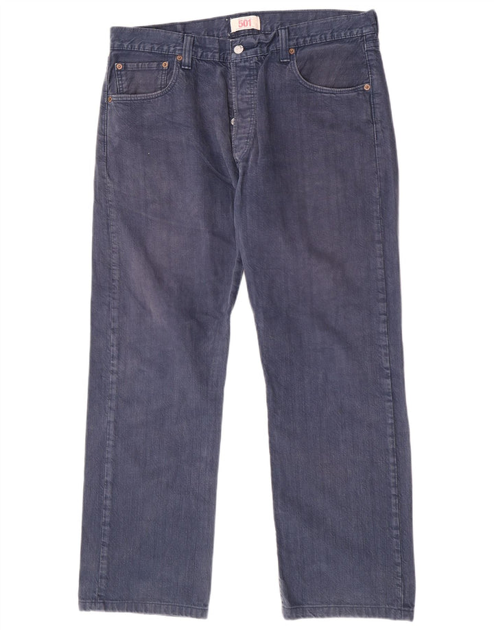 Levi's Herre 501 Straight Jeans W36 L29 Marineblå Bomuld