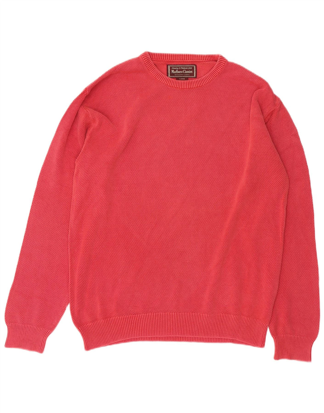 MARLBORO CLASSICS Herre Boat Neck Jumper Sweater Stor Rød Bomuld