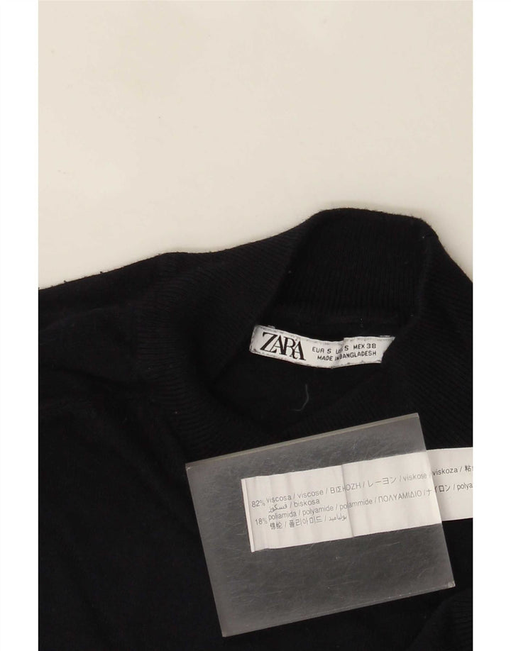 Zara Herre Turtle Neck Jumper Sweater Small Navy Blue Viscose