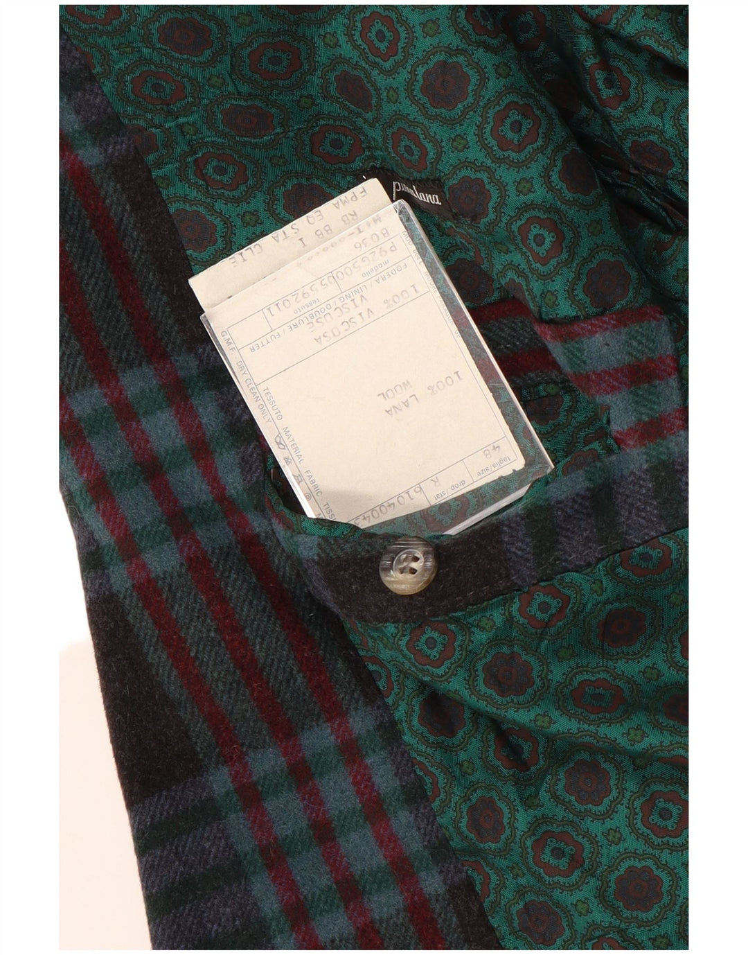 Vintage herre 2-knaps blazerjakke IT 48 Medium marineblå ternet uld