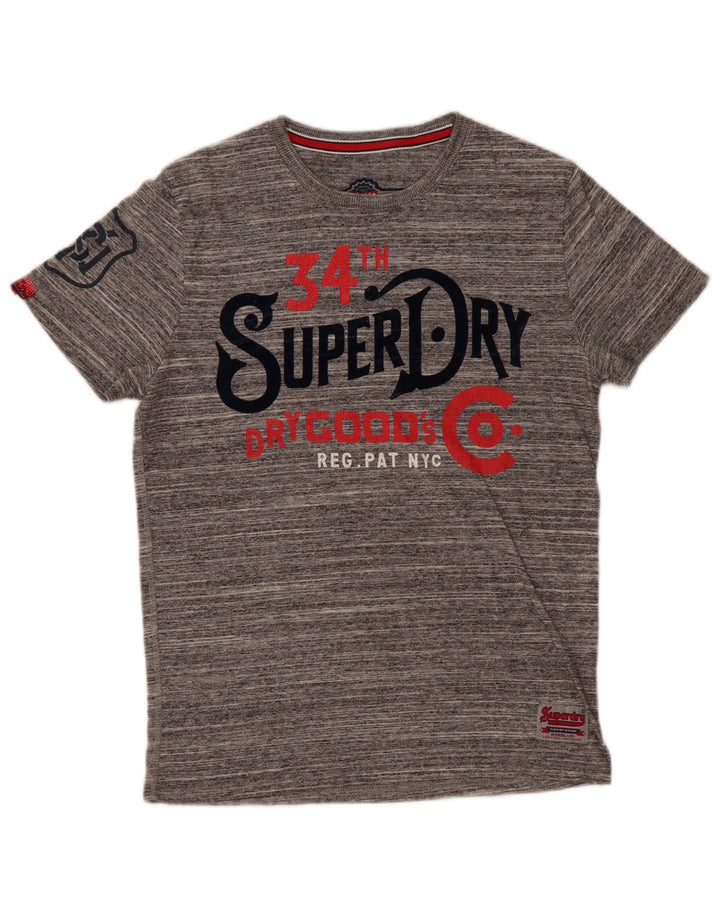 Superdry Grafisk T-shirt top til mænd, stor grå flækket