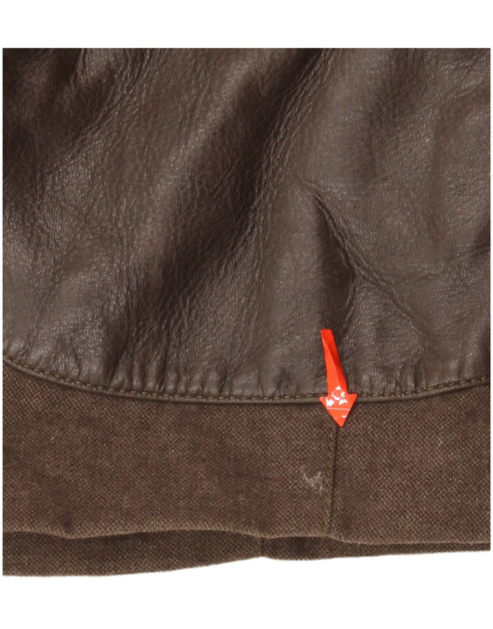 Vintage herre læder 2-knaps blazerjakke UK 42 XL Brun