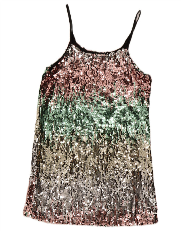 Vintage Dame Shift Dress UK 12 Medium Multicolored Flecked