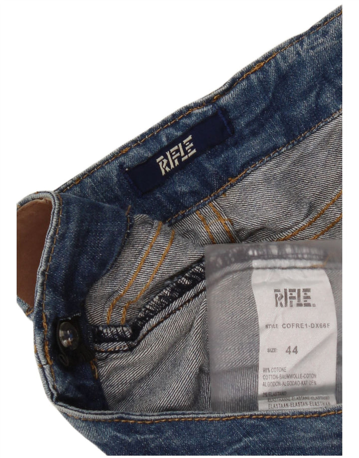 Rifle Dame Distressed Slim Jeans IT 44 Medium W34 L30 Blå Bomuld