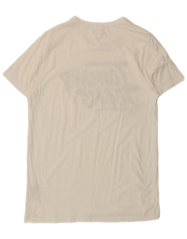 Tommy Hilfiger Herre Regular Fit Grafisk T-Shirt Top Stor Hvid Bomuld
