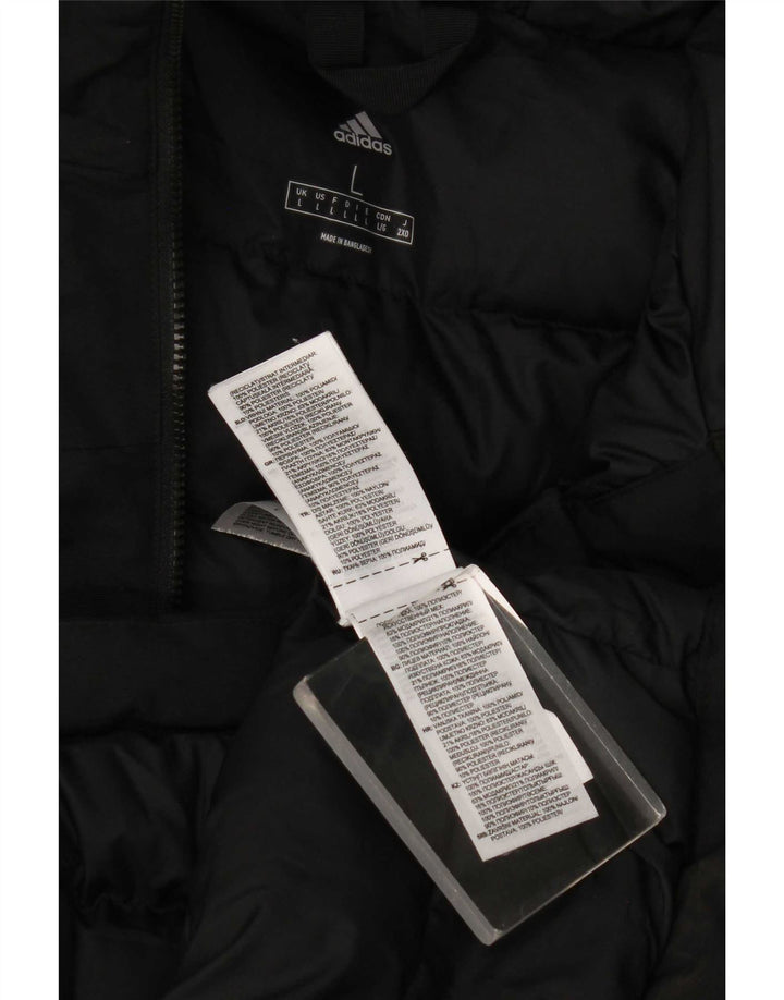 Adidas Herre hættepolstret frakke UK 40 Stor sort polyester