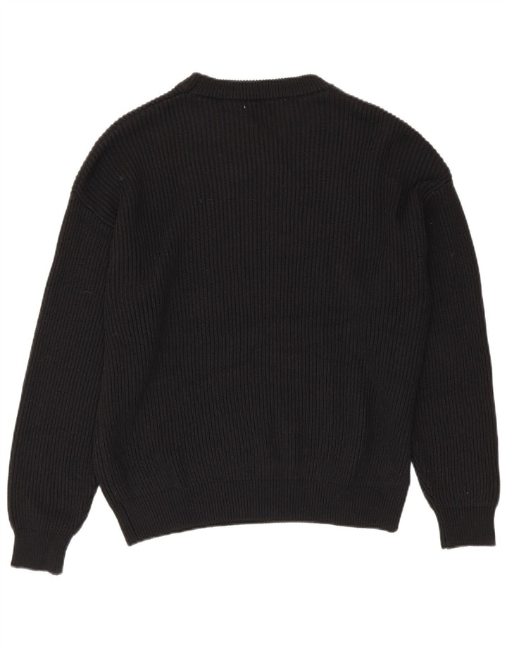 Zara Herre Crew Neck Jumper Sweater Medium Sort Polyester