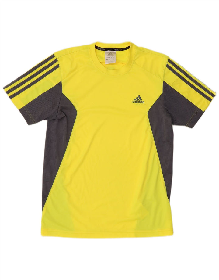 Adidas Herre Clima 365 T-Shirt Top Lille Gul Colourblock Polyester