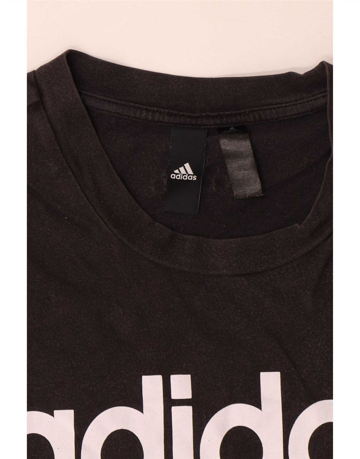 Adidas Herre grafisk T-shirt Top Medium Sort Bomuld