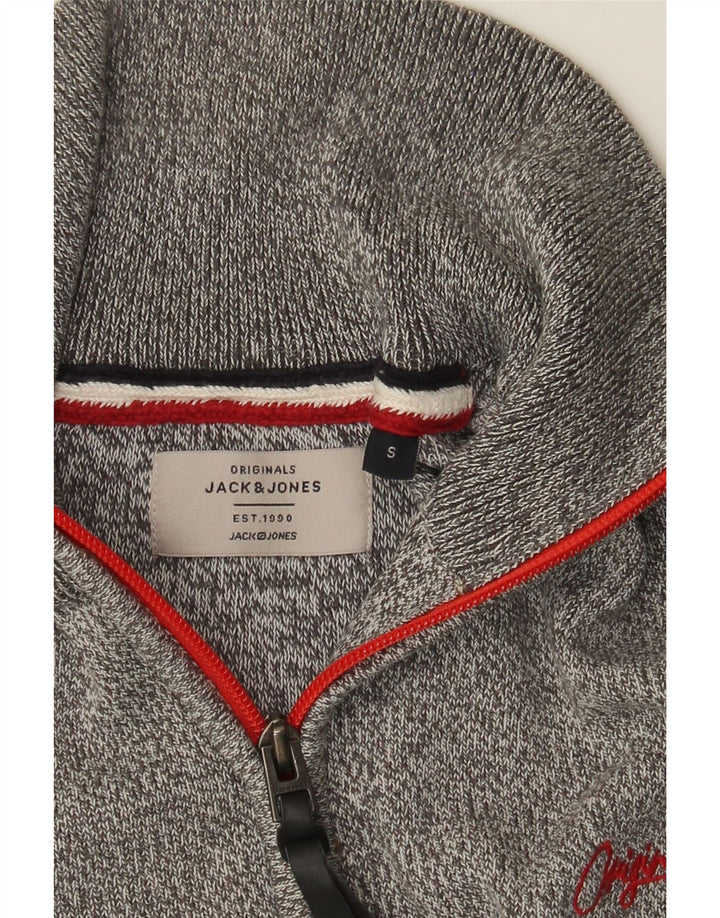 Jack & Jones Herre trøje med lynlåshals lille grå flækket