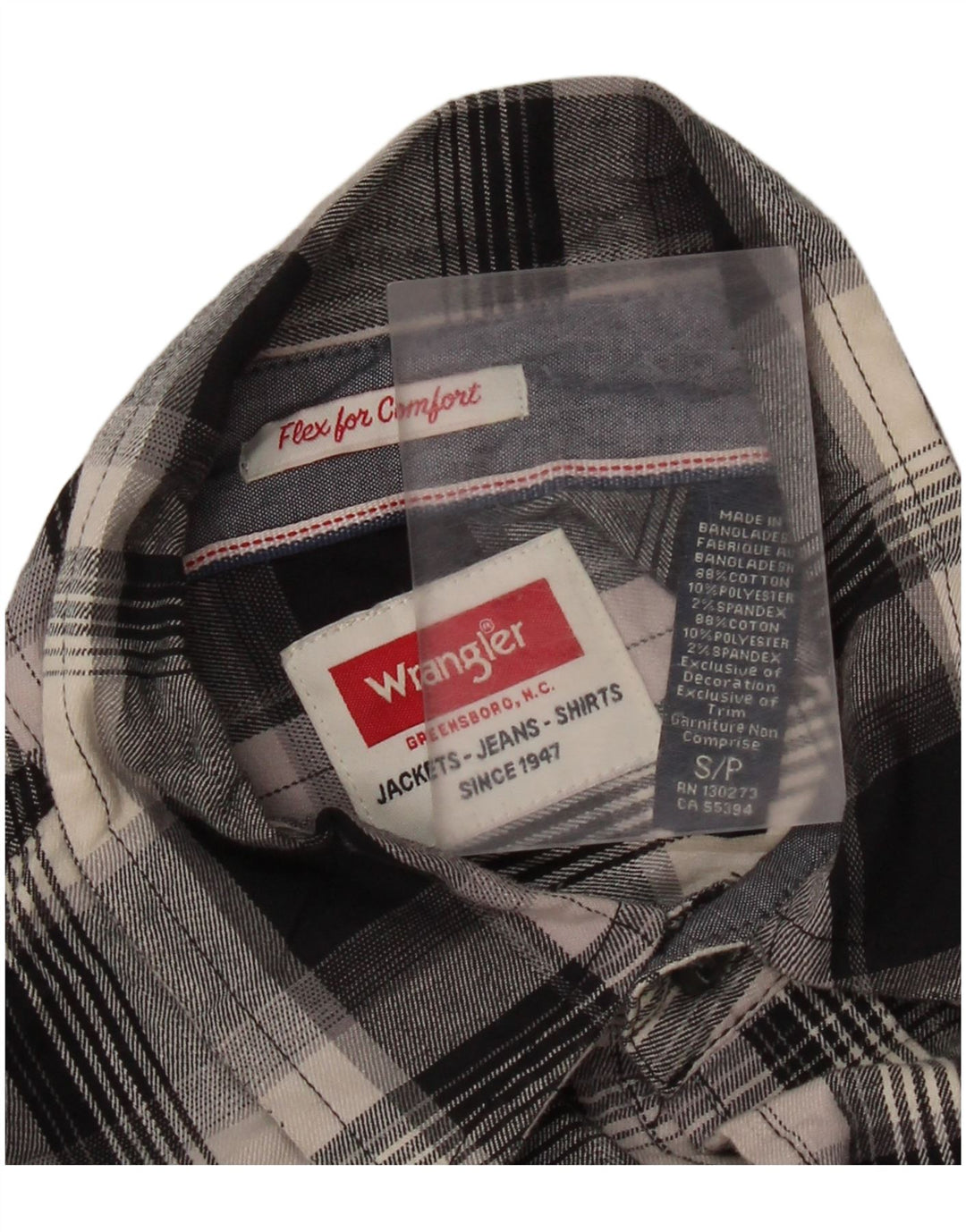 Wrangler Herre ternet Regular Fit Flanelskjorte Lille sort plaid bomuld