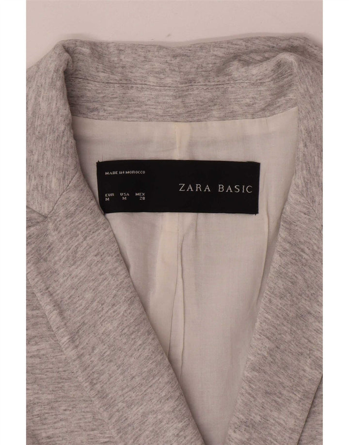 Zara Womens Open Blazer Jacket UK 12 Medium Grey