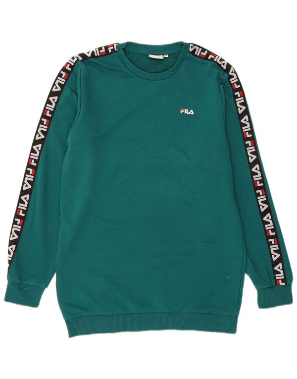 Fila Herre grafisk sweatshirt Jumper Medium Grøn Colourblock Bomuld
